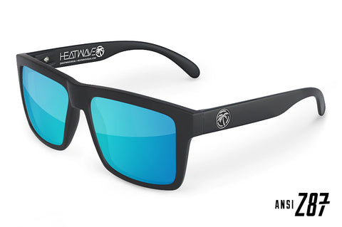 Heatwave Vise Sunglasses- Black: Galaxy Blue Lens