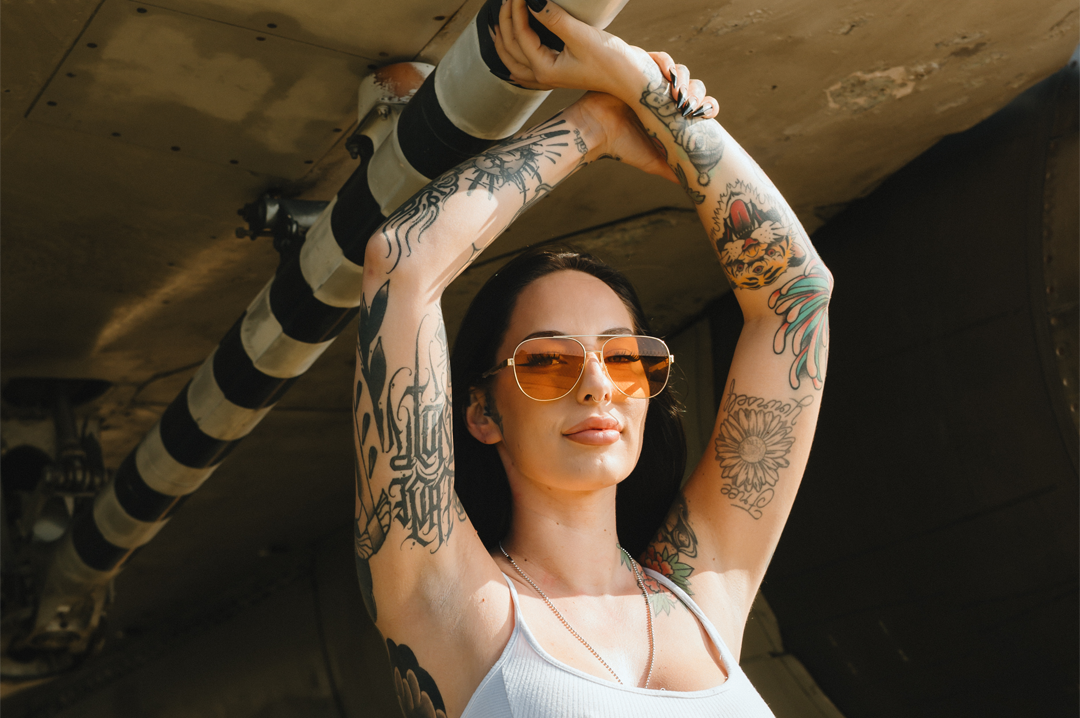 Incline Sunglasses: Polished Gold Frame Amber Lens