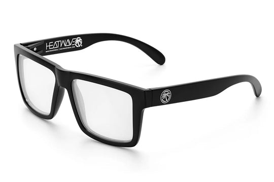 Heatwave Vise Sunglasses: Black Frame / Clear Lens