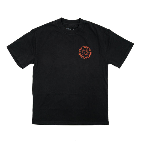 Blackletter Crest Heavyweight Tee: Black