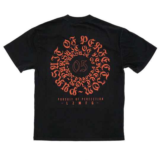 Blackletter Crest Heavyweight Tee: Black