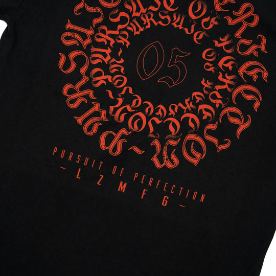 Blackletter Crest Heavyweight Tee: Black