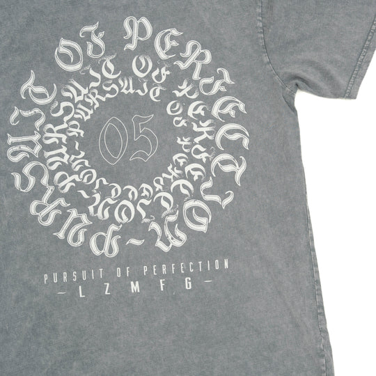 Blackletter Crest Tee: Ash Stonewash