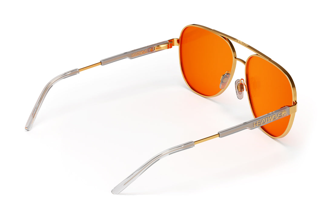 Incline Sunglasses: Polished Gold Frame Amber Lens
