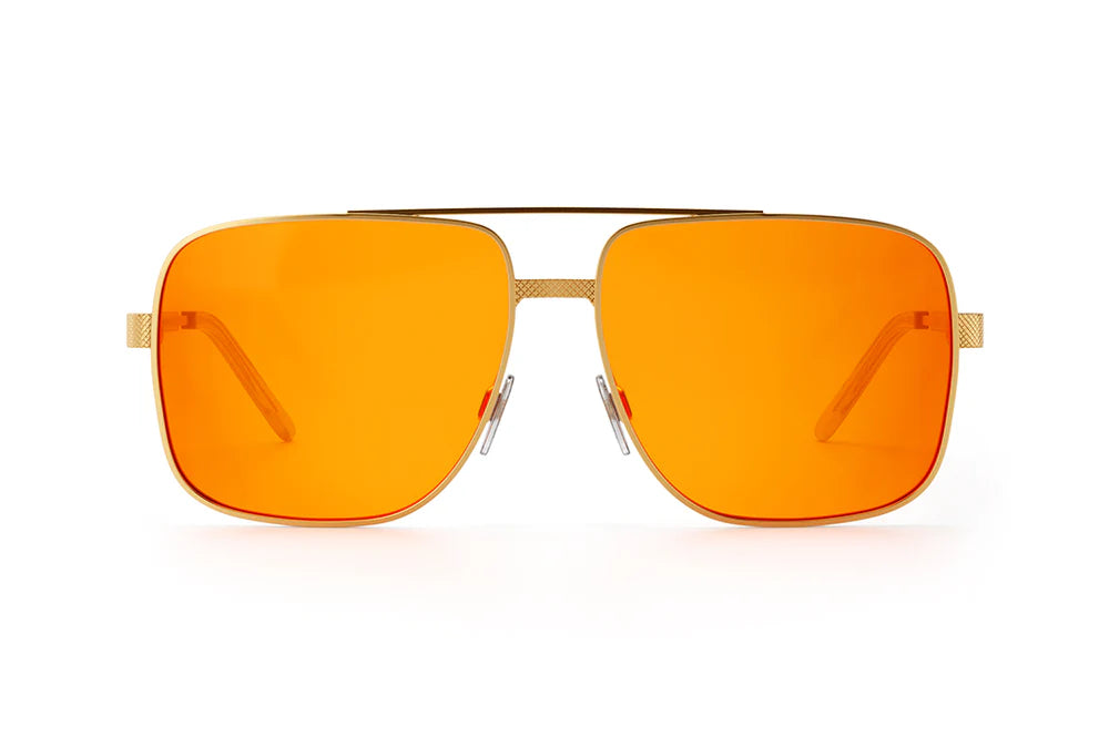 Heatwave Nimitz Sunglasses: Gold, Amber Lens