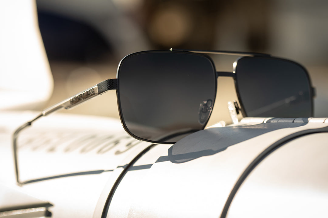 Nimitz Sunglasses: SATIN Black Frame ULTRA BLACK Lens
