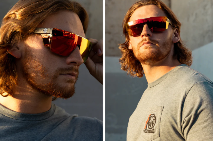 Heatwave Performance Quatro Sunglasses: Red/Orange Z87+