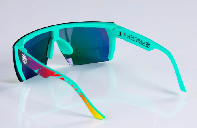 Heatwave Kids Lazer Face Sunglasses: Spectrum Lens / Aqua Splash Arms