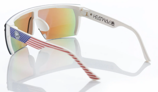 Heatwave Kids Lazer Face Sunglasses: Stars and Stripes / Galaxy Blue Lens