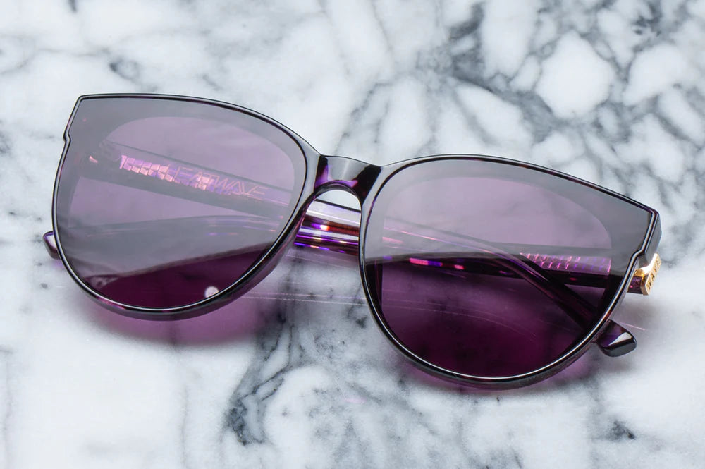 Heatwave Carat Sunglasses: Velvet Tortoise Frame, Purple Lens