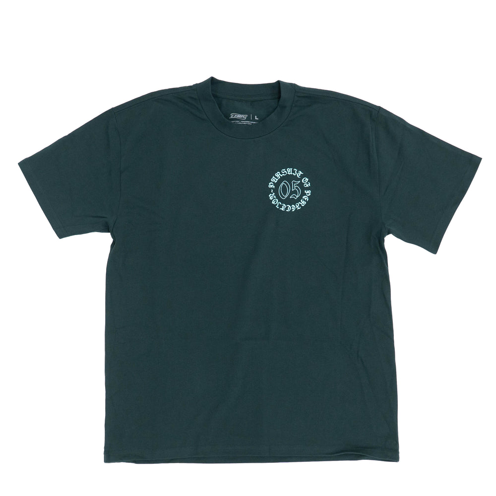 Blackletter Crest Heavyweight Tee: Pine Green