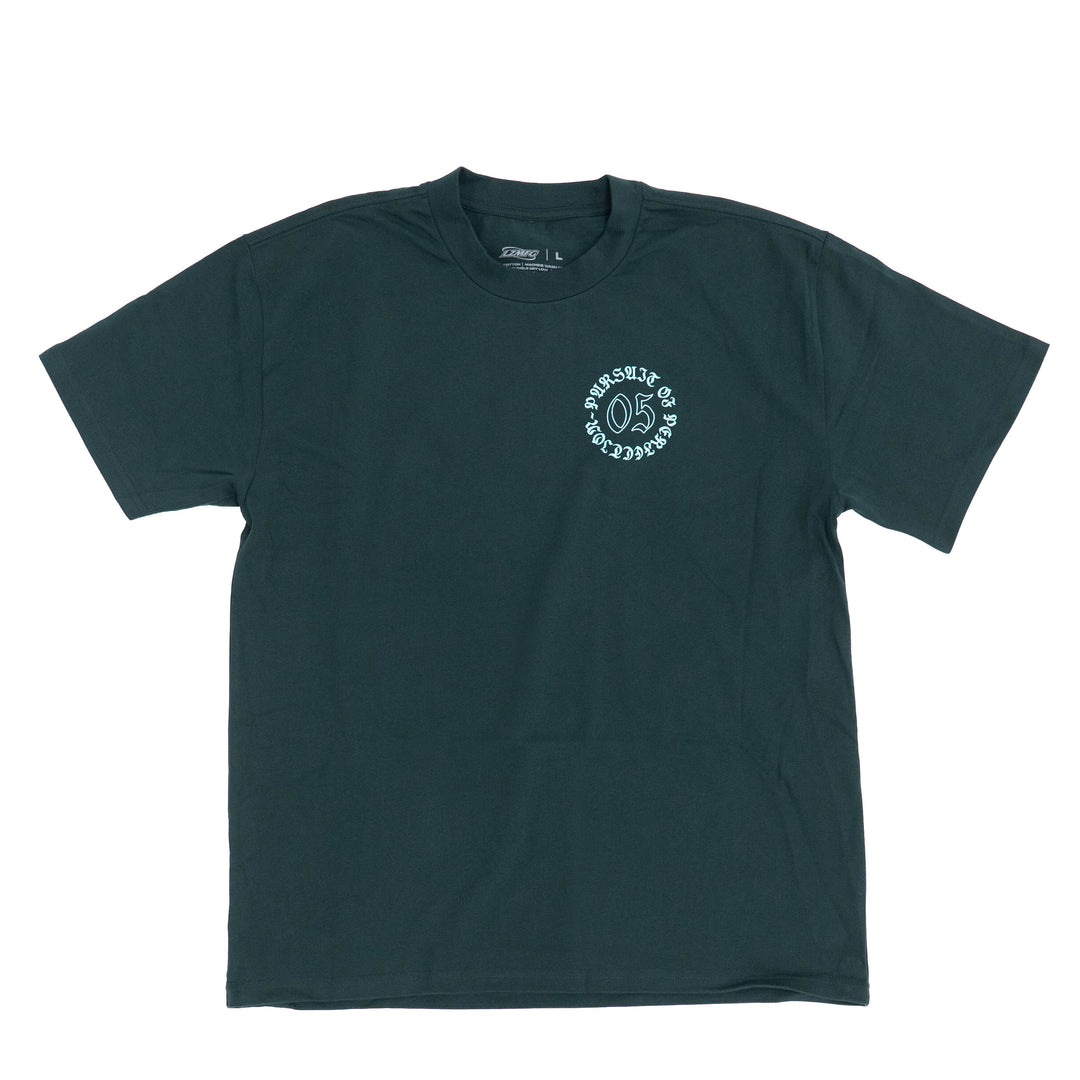 Blackletter Crest Heavyweight Tee: Pine Green