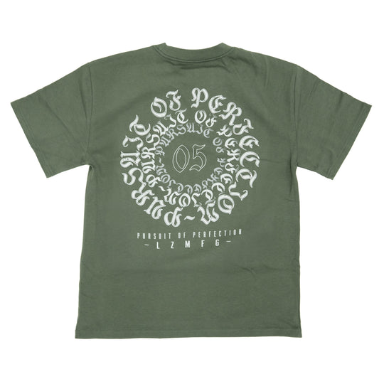 Blackletter Crest Heavyweight Tee: Cypress