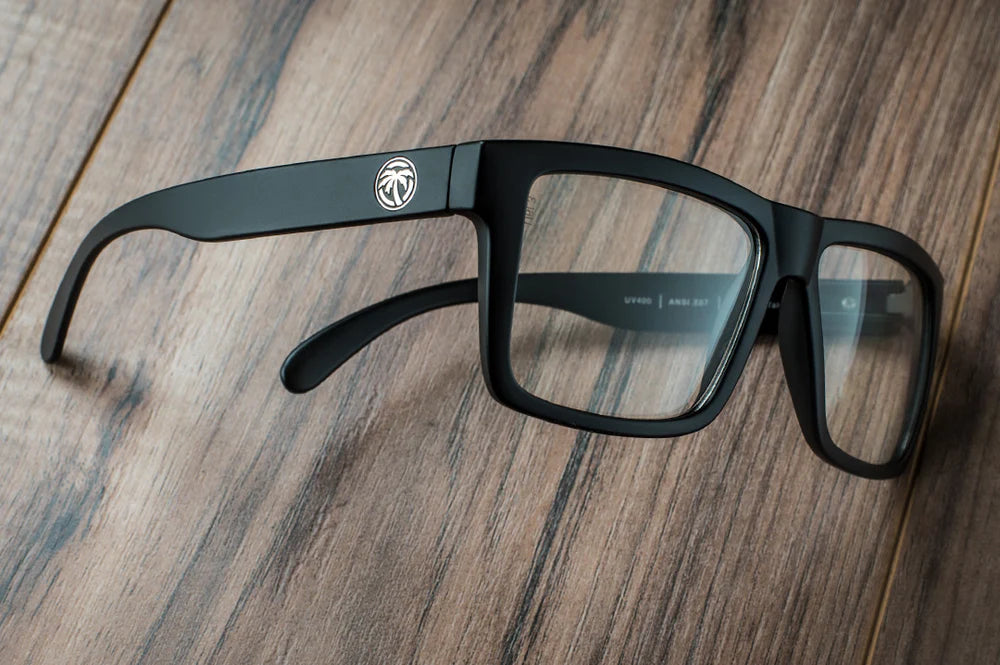 Heatwave Vise Sunglasses: Black Frame / Clear Lens