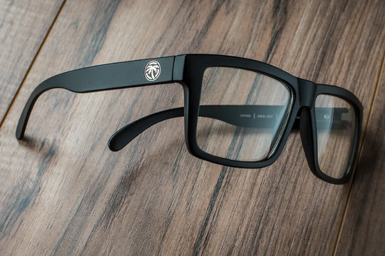 Heatwave Vise Sunglasses: Black Frame / Clear Lens